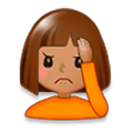 🤦🏽‍♀️ Emoji sich an den Kopf fassende Frau: mittlere Hautfarbe Samsung Experience 8.1.