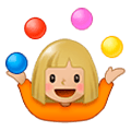 🤹🏼‍♀️ Emoji Jongleurin: mittelhelle Hautfarbe Samsung Experience 8.1.