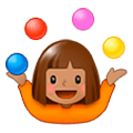 🤹🏽‍♀️ Emoji Mulher Malabarista: Pele Morena na Samsung Experience 8.1.