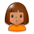 Emoji 🙎🏽‍♀️ Donna Imbronciata: Carnagione Olivastra su Samsung Experience 8.1.