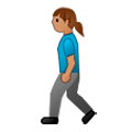 🚶🏽‍♀️ Emoji Mulher Andando: Pele Morena na Samsung Experience 8.1.