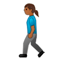 🚶🏾‍♀️ Emoji Mujer Caminando: Tono De Piel Oscuro Medio en Samsung Experience 8.1.