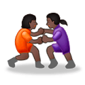🤼🏿‍♀️ Emoji Mulheres Lutando, Pele Escura na Samsung Experience 8.1.
