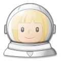 Emoji 👩🏼‍🚀 Astronauta Donna: Carnagione Abbastanza Chiara su Samsung Experience 8.5.