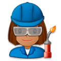 Emoji 👩🏽‍🏭 Operaia: Carnagione Olivastra su Samsung Experience 8.5.