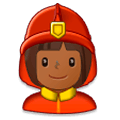 👩🏾‍🚒 Emoji Bombera: Tono De Piel Oscuro Medio en Samsung Experience 8.5.