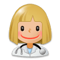 Émoji 👩🏼‍⚕️ Professionnelle De La Santé : Peau Moyennement Claire sur Samsung Experience 8.5.