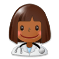👩🏾‍⚕️ Emoji Mulher Profissional Da Saúde: Pele Morena Escura na Samsung Experience 8.5.