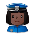 👮🏿‍♀️ Emoji Policial Mulher: Pele Escura na Samsung Experience 8.5.