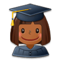 👩🏾‍🎓 Emoji Estudiante Mujer: Tono De Piel Oscuro Medio en Samsung Experience 8.5.