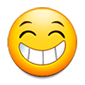Emoji 😁 Faccina Raggiante Con Occhi Felici su Samsung Experience 8.5.
