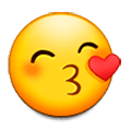 Emoji 😙 Faccina Che Bacia Con Occhi Sorridenti su Samsung Experience 8.5.
