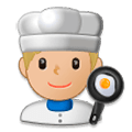 Emoji 👨🏼‍🍳 Cuoco: Carnagione Abbastanza Chiara su Samsung Experience 8.5.