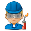Emoji 👨🏼‍🏭 Operaio: Carnagione Abbastanza Chiara su Samsung Experience 8.5.