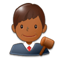 👨🏾‍⚖️ Emoji Juiz: Pele Morena Escura na Samsung Experience 8.5.