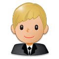 Emoji 👨🏼‍💼 Impiegato: Carnagione Abbastanza Chiara su Samsung Experience 8.5.