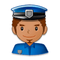 👮🏽‍♂️ Emoji Policial Homem: Pele Morena na Samsung Experience 8.5.
