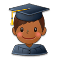👨🏾‍🎓 Emoji Estudante: Pele Morena Escura na Samsung Experience 8.5.