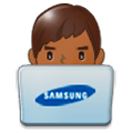 👨🏾‍💻 Emoji Tecnólogo: Tono De Piel Oscuro Medio en Samsung Experience 8.5.