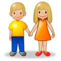 👫🏼 Emoji Mann und Frau halten Hände: mittelhelle Hautfarbe Samsung Experience 8.5.