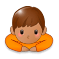 Emoji 🙇🏽‍♂️ Uomo Che Fa Inchino Profondo: Carnagione Olivastra su Samsung Experience 8.5.