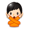 Emoji 🙅🏻‍♂️ Uomo Con Gesto Di Rifiuto: Carnagione Chiara su Samsung Experience 8.5.