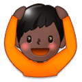 🙆🏿‍♂️ Emoji Mann mit Händen auf dem Kopf: dunkle Hautfarbe Samsung Experience 8.5.