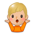 🤷🏼‍♂️ Emoji schulterzuckender Mann: mittelhelle Hautfarbe Samsung Experience 8.5.