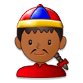 👲🏾 Emoji Hombre Con Gorro Chino: Tono De Piel Oscuro Medio en Samsung Experience 8.5.