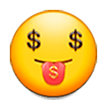 Emoji 🤑 Faccina Avida Di Denaro su Samsung Experience 8.5.