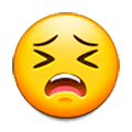 Emoji 😣 Faccina Perseverante su Samsung Experience 8.5.