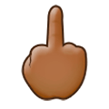 🖕🏾 Emoji Dedo Corazón Hacia Arriba: Tono De Piel Oscuro Medio en Samsung Experience 8.5.