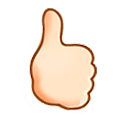 🖒🏻 Emoji Gesto aberto com polegar para cima: Pele Clara na Samsung Experience 8.5.