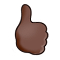 🖒🏿 Emoji Gesto aberto com polegar para cima, modificador emoji Fitzpatrick tipo 6  na Samsung Experience 8.5.