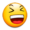 Emoji 😆 Sorriso A Bocca Aperta Con Occhi Chiusi su Samsung Experience 8.5.