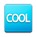 🆒 Emoji Wort „Cool“ in blauem Quadrat Samsung Experience 8.5.