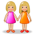 Émoji 👭🏼 Deux Femmes Se Tenant La Main : Peau Moyennement Claire sur Samsung Experience 8.5.