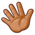 Emoji 👋🏽 Mano Che Saluta: Carnagione Olivastra su Samsung Experience 8.5.