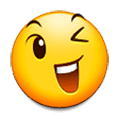 😉 Emoji Rosto Com Olho Piscando na Samsung Experience 8.5.