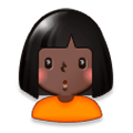 🙎🏿‍♀️ Emoji Mujer Haciendo Pucheros: Tono De Piel Oscuro en Samsung Experience 8.5.