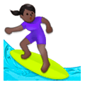 🏄🏿‍♀️ Emoji Mujer Haciendo Surf: Tono De Piel Oscuro en Samsung Experience 8.5.