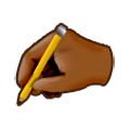 ✍🏾 Emoji Mano Escribiendo: Tono De Piel Oscuro Medio en Samsung Experience 8.5.