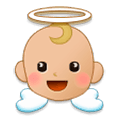 👼🏼 Emoji Bebé ángel: Tono De Piel Claro Medio en Samsung Experience 9.0.