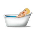 🛀🏼 Emoji Persona En La Bañera: Tono De Piel Claro Medio en Samsung Experience 9.0.