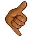 🤙🏾 Emoji Sinal «me Liga»: Pele Morena Escura na Samsung Experience 9.0.