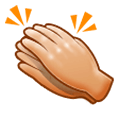 👏🏼 Emoji Mãos Aplaudindo: Pele Morena Clara na Samsung Experience 9.0.
