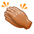 👏🏽 Emoji Mãos Aplaudindo: Pele Morena na Samsung Experience 9.0.