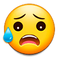 😥 Emoji Rosto Triste, Mas Aliviado na Samsung Experience 9.0.