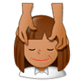 💆🏽 Emoji Person, die eine Kopfmassage bekommt: mittlere Hautfarbe Samsung Experience 9.0.