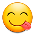 Emoji 😋 Faccina Che Si Lecca I Baffi su Samsung Experience 9.0.